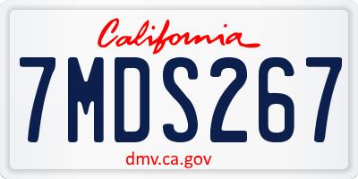 CA license plate 7MDS267