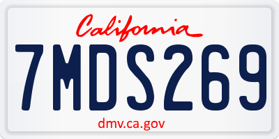 CA license plate 7MDS269