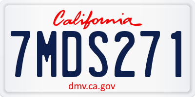 CA license plate 7MDS271