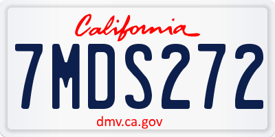 CA license plate 7MDS272