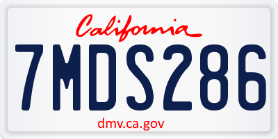 CA license plate 7MDS286