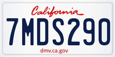 CA license plate 7MDS290