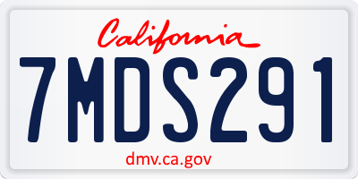 CA license plate 7MDS291