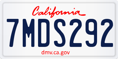 CA license plate 7MDS292