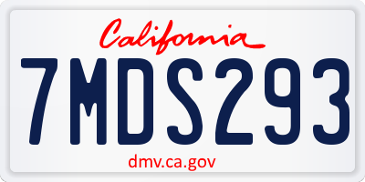 CA license plate 7MDS293