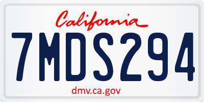 CA license plate 7MDS294