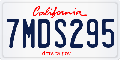 CA license plate 7MDS295