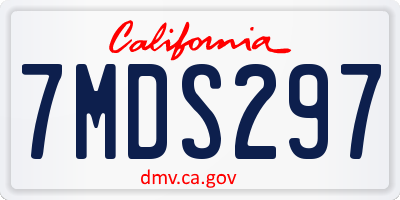 CA license plate 7MDS297