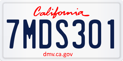 CA license plate 7MDS301