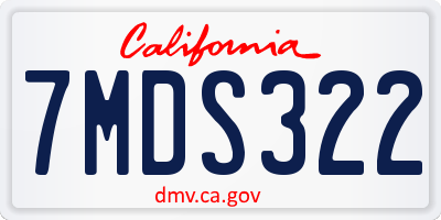 CA license plate 7MDS322