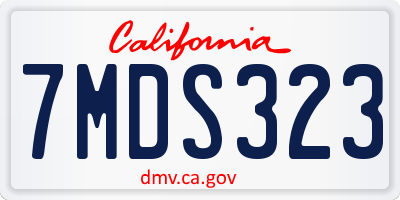 CA license plate 7MDS323