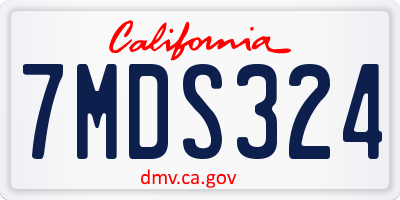 CA license plate 7MDS324