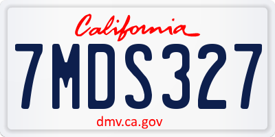 CA license plate 7MDS327
