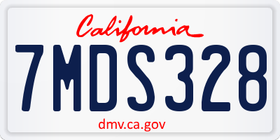 CA license plate 7MDS328