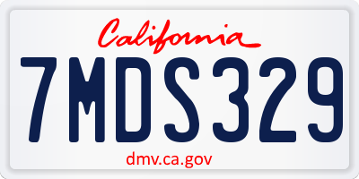 CA license plate 7MDS329