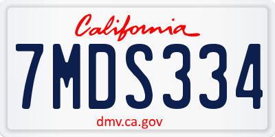 CA license plate 7MDS334