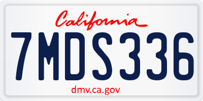 CA license plate 7MDS336