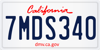 CA license plate 7MDS340