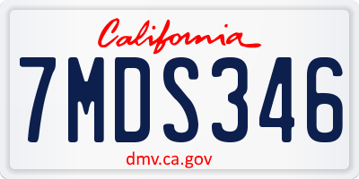CA license plate 7MDS346