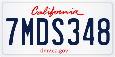 CA license plate 7MDS348