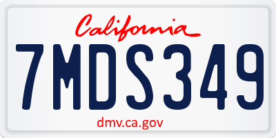 CA license plate 7MDS349