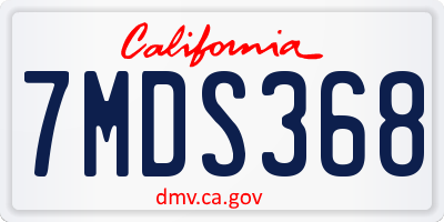 CA license plate 7MDS368