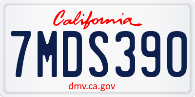 CA license plate 7MDS390