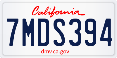 CA license plate 7MDS394