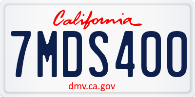 CA license plate 7MDS400