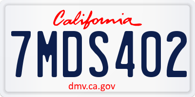 CA license plate 7MDS402