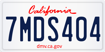 CA license plate 7MDS404