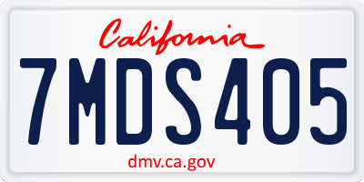 CA license plate 7MDS405