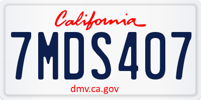 CA license plate 7MDS407