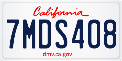 CA license plate 7MDS408
