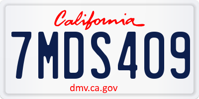 CA license plate 7MDS409