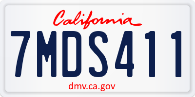 CA license plate 7MDS411