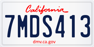 CA license plate 7MDS413