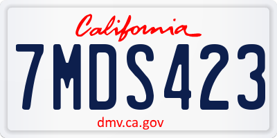 CA license plate 7MDS423