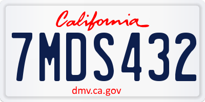CA license plate 7MDS432