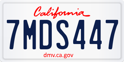 CA license plate 7MDS447