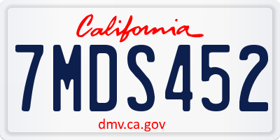CA license plate 7MDS452