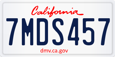 CA license plate 7MDS457