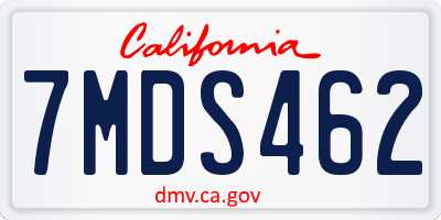 CA license plate 7MDS462