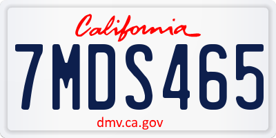 CA license plate 7MDS465