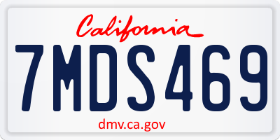 CA license plate 7MDS469
