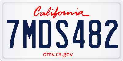 CA license plate 7MDS482