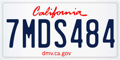 CA license plate 7MDS484