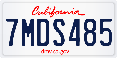 CA license plate 7MDS485