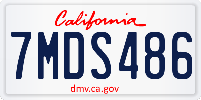 CA license plate 7MDS486