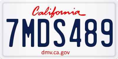 CA license plate 7MDS489